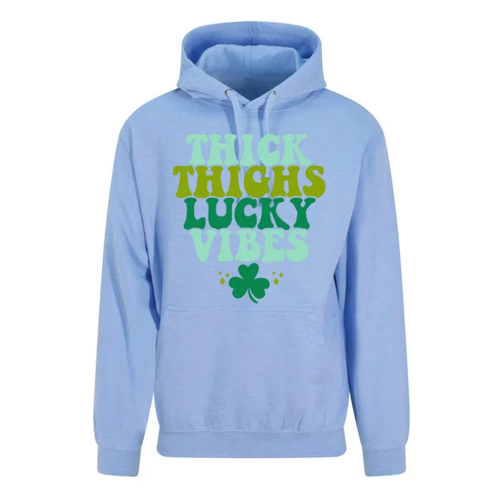 Thick Thighs Lucky Vibes Funny St. Patrick's Day Clothes Unisex Surf Hoodie