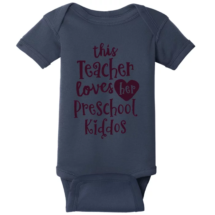 This Teacher Loves Her Preschool Valentines Teacher Baby Bodysuit