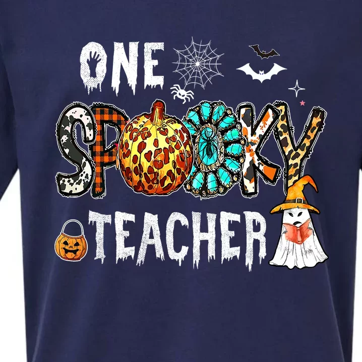 Thanksgiving Teacher Life Pumpkin Love Leopard Fall Vibes Sueded Cloud Jersey T-Shirt