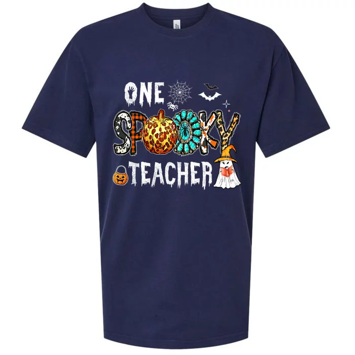 Thanksgiving Teacher Life Pumpkin Love Leopard Fall Vibes Sueded Cloud Jersey T-Shirt