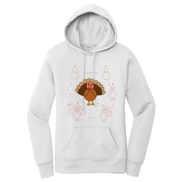 Turkey Thanksgiving Lovers Art Teacher And Student Women's Pullover Hoodie