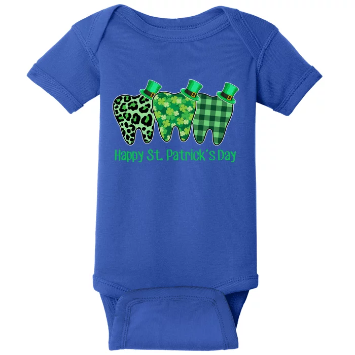 Three Tooth Leprechaun Hat Dentist Happy St Patrick's Day Gift Baby Bodysuit