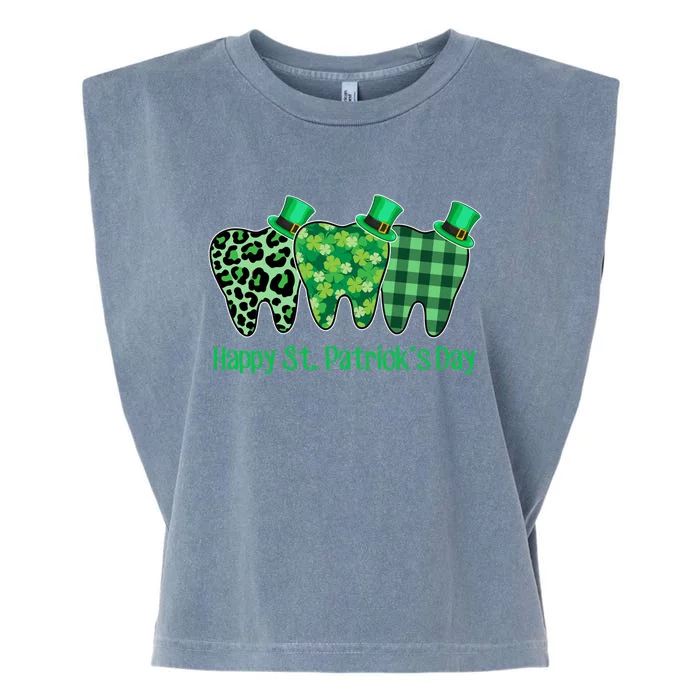 Three Tooth Leprechaun Hat Dentist Happy St Patrick's Day Gift Garment-Dyed Women's Muscle Tee