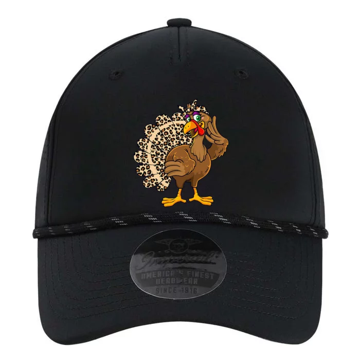 Thanksgiving Turkey  Leopard Print Autumn Fall Performance The Dyno Cap