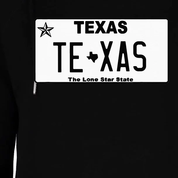 Texas TX License Plate Classic Womens Funnel Neck Pullover Hood