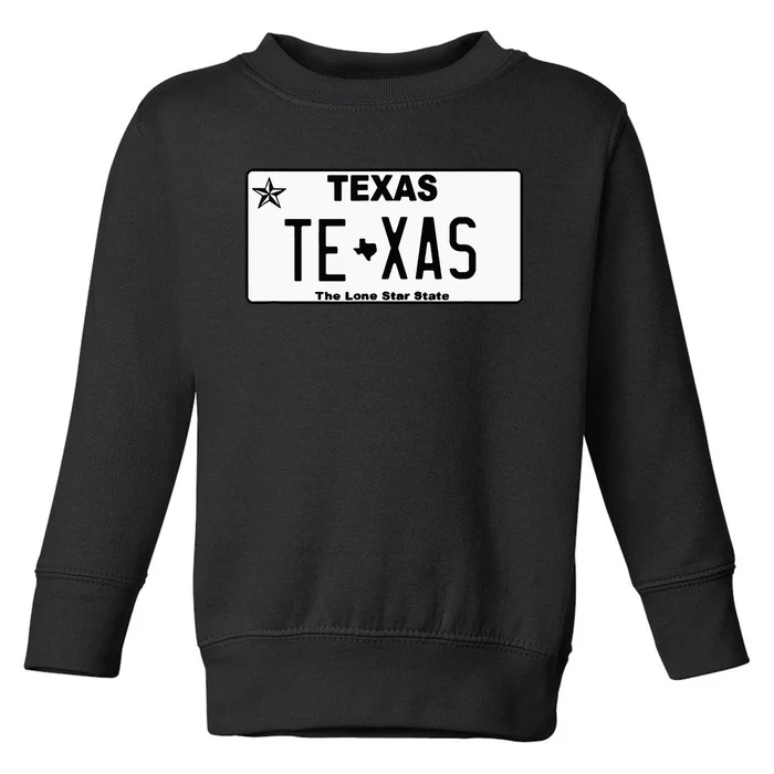 Texas TX License Plate Classic Toddler Sweatshirt