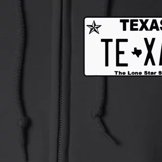 Texas TX License Plate Classic Full Zip Hoodie