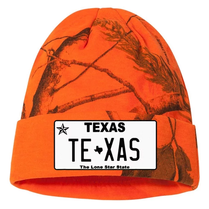 Texas TX License Plate Classic Kati - 12in Camo Beanie