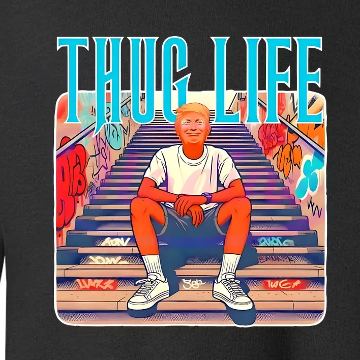 Trump Thug Life 4th Of July Toddler Sweatshirt