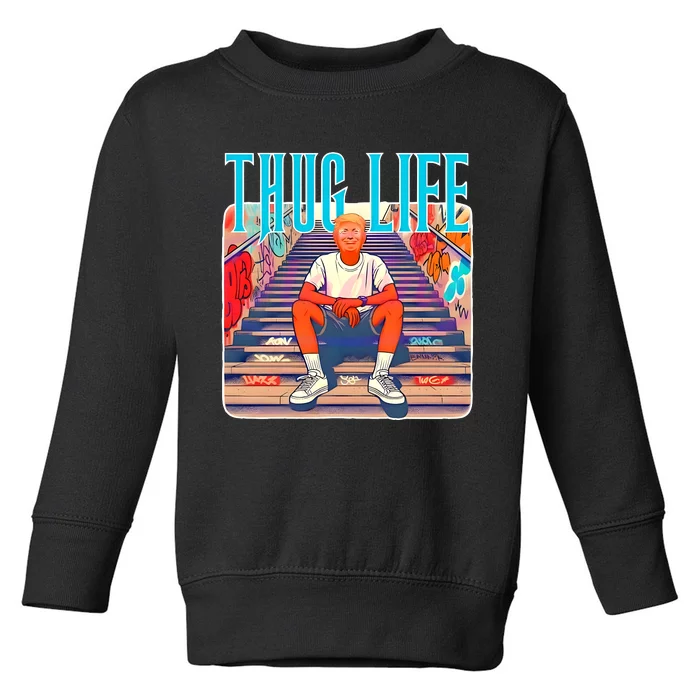 Trump Thug Life 4th Of July Toddler Sweatshirt