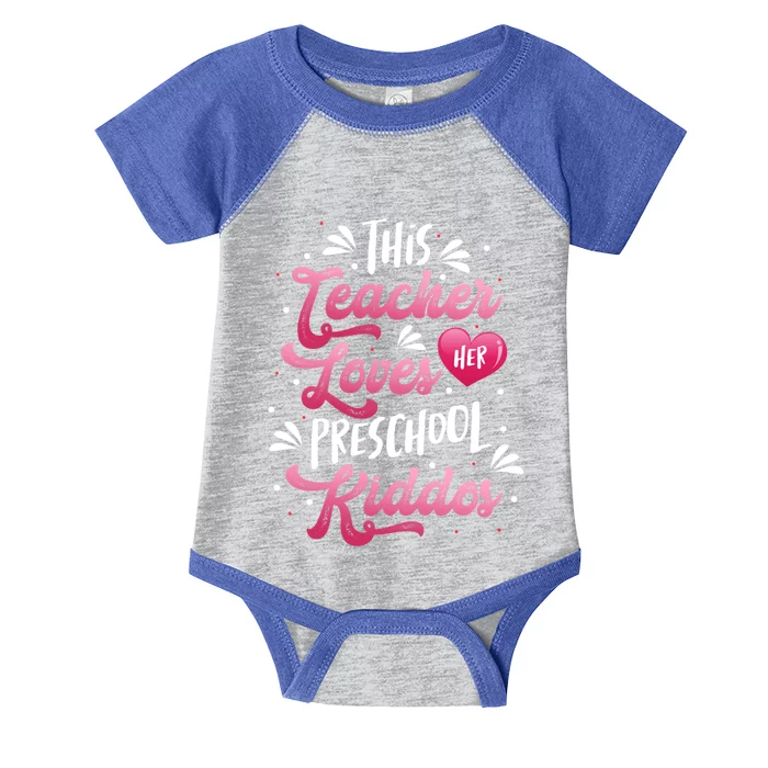 This Teacher Loves Her Preschool Dos Valentine's Day Cool Gift Infant Baby Jersey Bodysuit