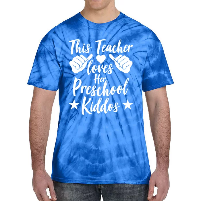 This Teacher Loves Her Valentines Day Preschool Students Gift Tie-Dye T-Shirt