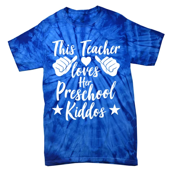 This Teacher Loves Her Valentines Day Preschool Students Gift Tie-Dye T-Shirt