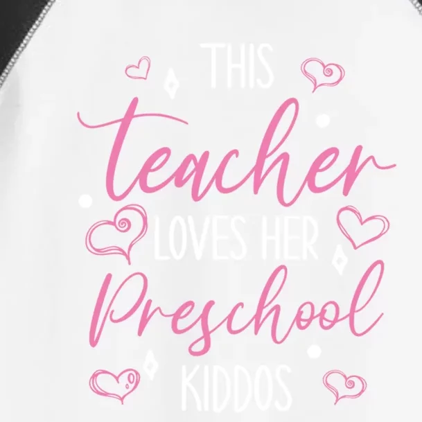 This Teacher Loves Her Valentines Day Preschool Gift Toddler Fine Jersey T-Shirt