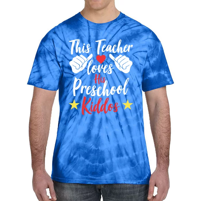 This Teacher Loves His Valentines Day Preschool Students Gift Tie-Dye T-Shirt