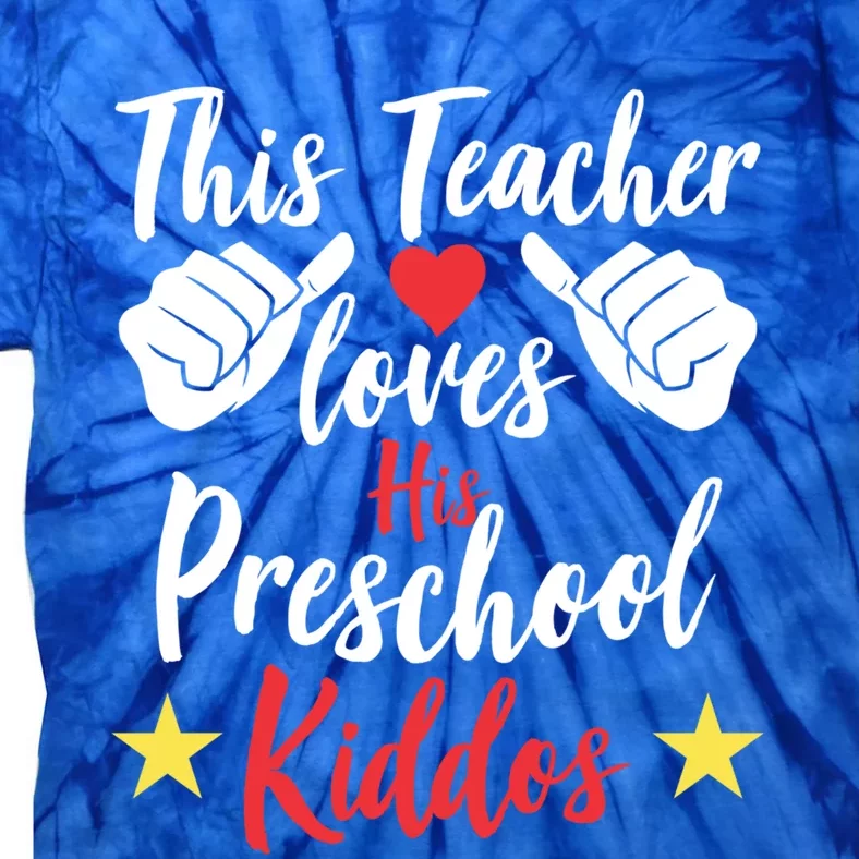 This Teacher Loves His Valentines Day Preschool Students Gift Tie-Dye T-Shirt