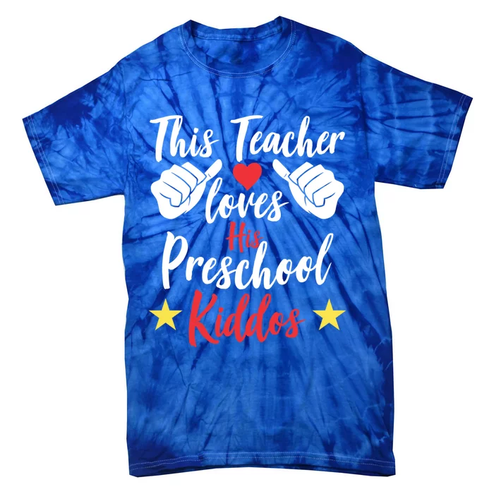 This Teacher Loves His Valentines Day Preschool Students Gift Tie-Dye T-Shirt