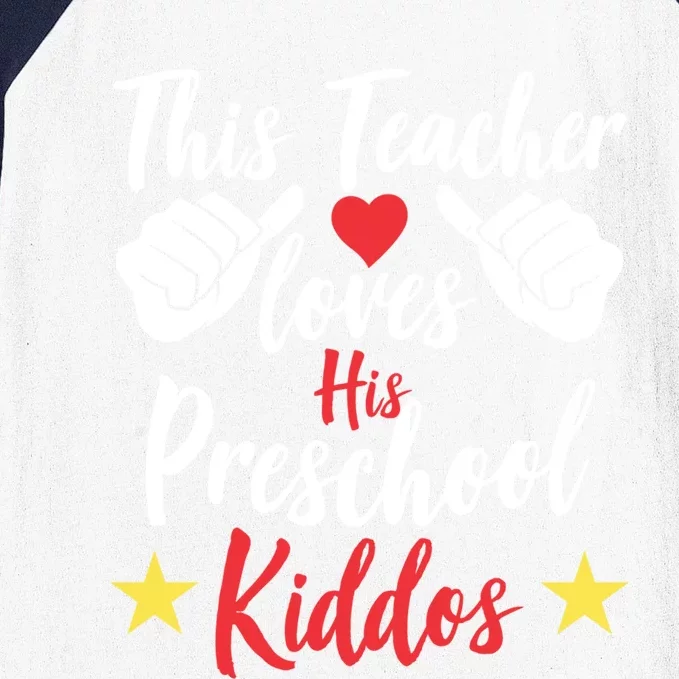 This Teacher Loves His Valentines Day Preschool Students Gift Baseball Sleeve Shirt