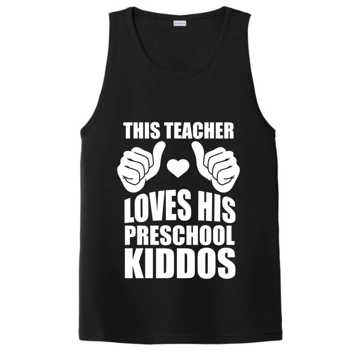 This Teacher Loves His Valentines Day Preschool Students Gift Performance Tank