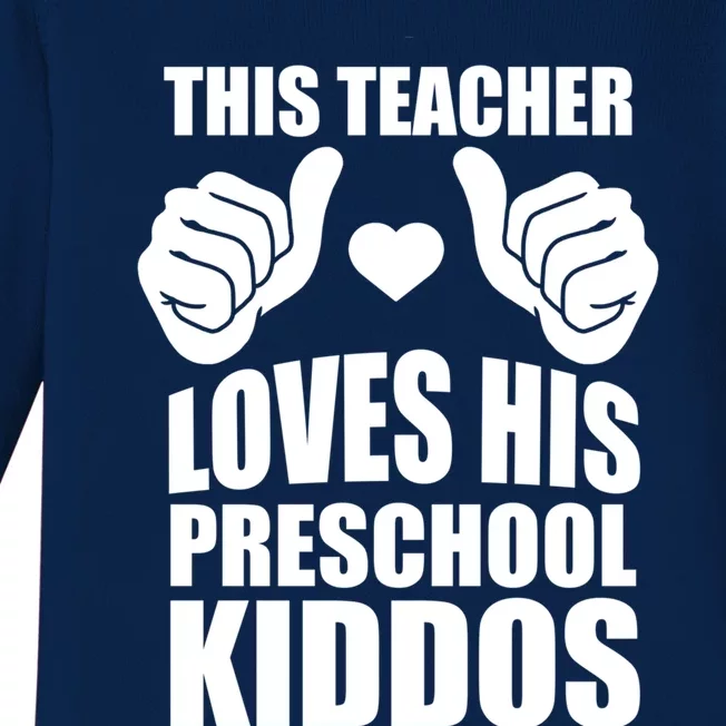 This Teacher Loves His Valentines Day Preschool Students Gift Baby Long Sleeve Bodysuit