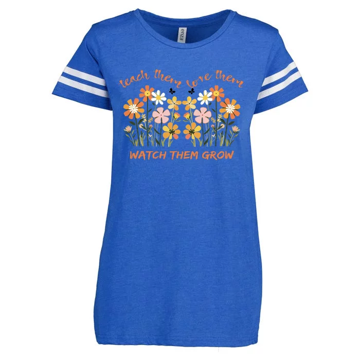 Teach Them Love Them Watch Them Grow Funny Wildflower Enza Ladies Jersey Football T-Shirt