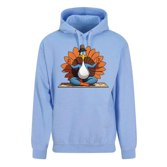 Thanksgiving Turkey Lotus Yoga Pose Unisex Surf Hoodie