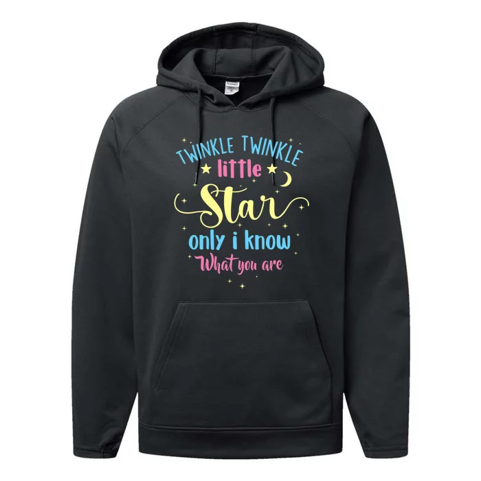 Twinkle Twinkle Little Star Gender Reveal Party Baby Shower Performance Fleece Hoodie