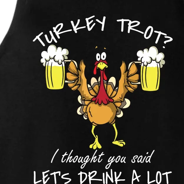 Turkey Trot Let's Drink A Lot Thanksgiving Day 5k Run Beer Ladies Tri-Blend Wicking Tank