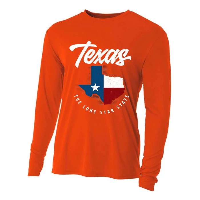 Texas The Lone Star State Gift Texas Map Cool Gift Cooling Performance Long Sleeve Crew