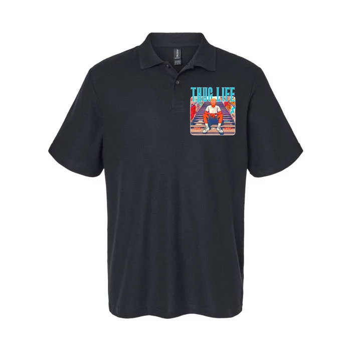 Trump Thug Life 4th Of July Softstyle Adult Sport Polo