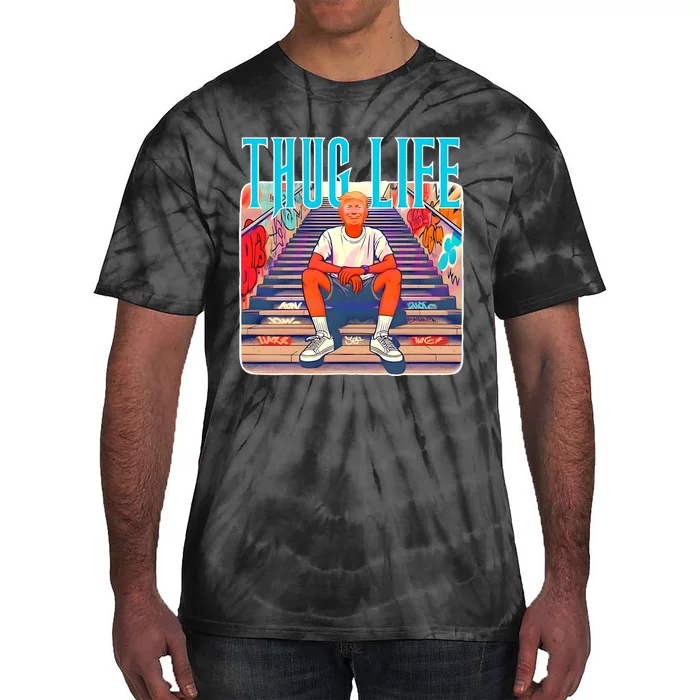 Trump Thug Life 4th Of July Tie-Dye T-Shirt