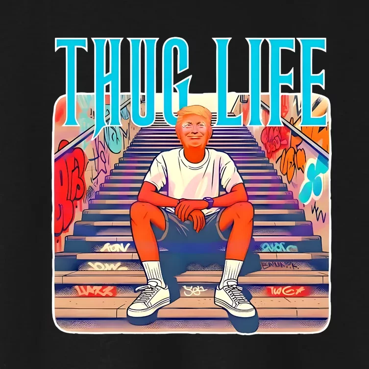 Trump Thug Life 4th Of July Women's Crop Top Tee