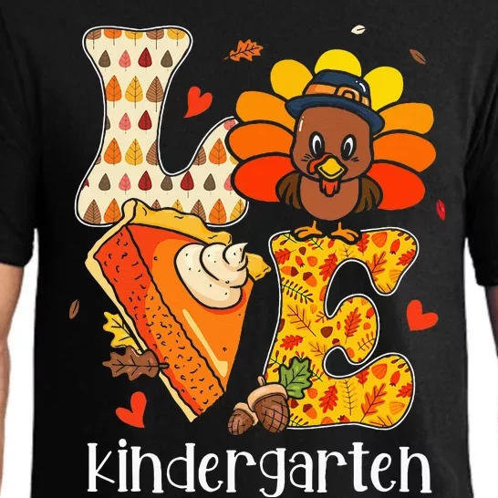 Turkey Thanksgiving Love Kindergarten Teacher Life Pajama Set