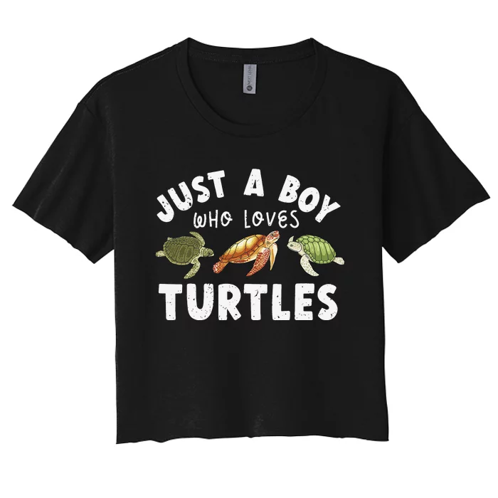 Turtle Turtle Lover Funny Turtle Women's Crop Top Tee