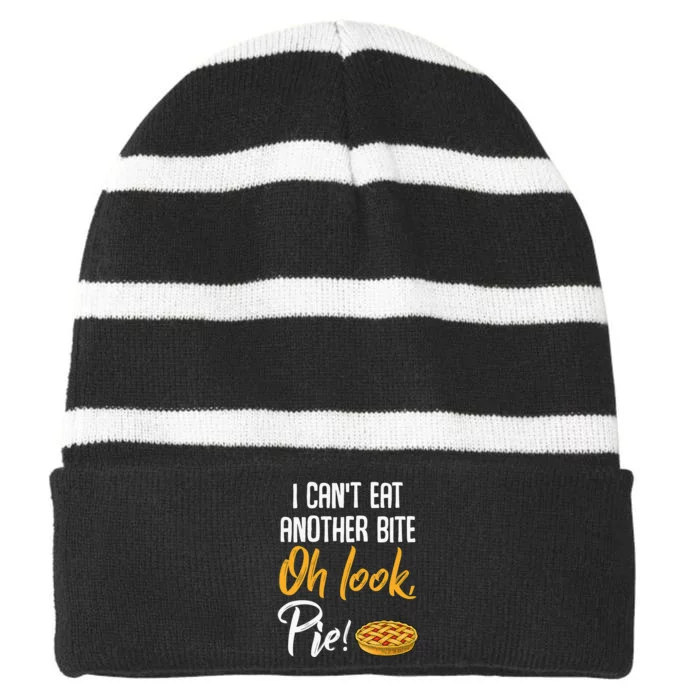 Thankful Thanksgiving Love Support Church Family Dinner Fun Striped Beanie with Solid Band