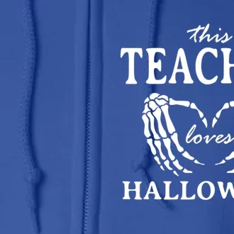 This Teacher Loves Halloween Teaching Scary Teach Spooky Gift Full Zip Hoodie