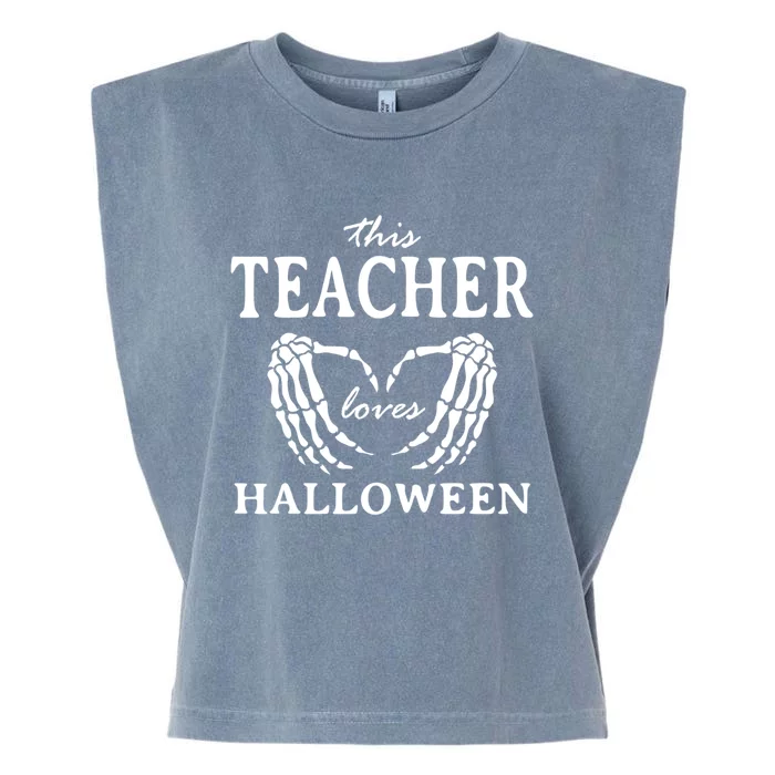 This Teacher Loves Halloween Teaching Scary Teach Spooky Gift Garment-Dyed Women's Muscle Tee