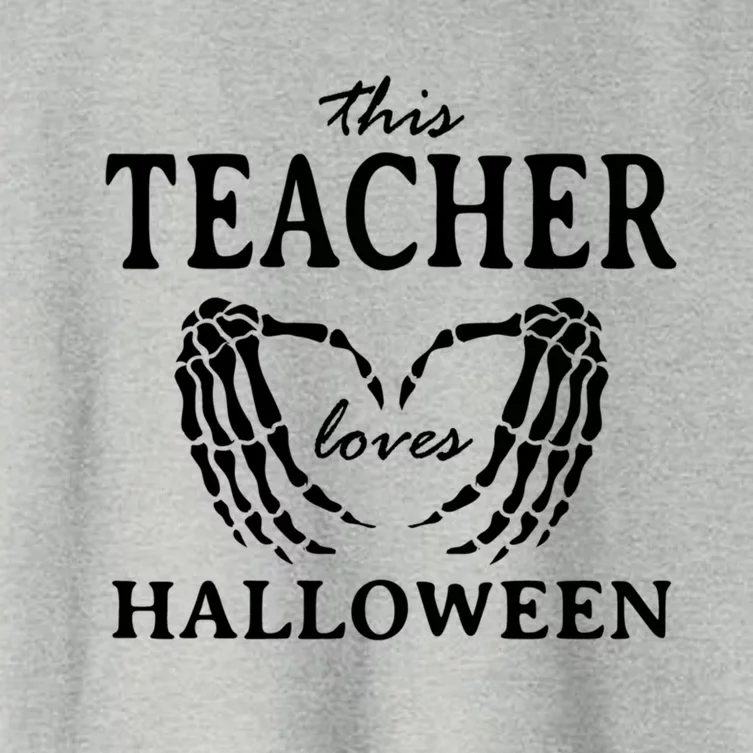 This Teacher Loves Halloween Teaching Scary Teach Spooky Gift Women's Crop Top Tee