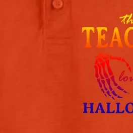 This Teacher Loves Halloween Teaching Scary Teach Spooky Great Gift Dry Zone Grid Performance Polo