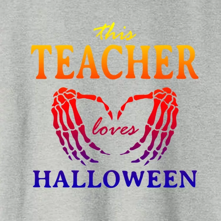 This Teacher Loves Halloween Teaching Scary Teach Spooky Great Gift Women's Crop Top Tee