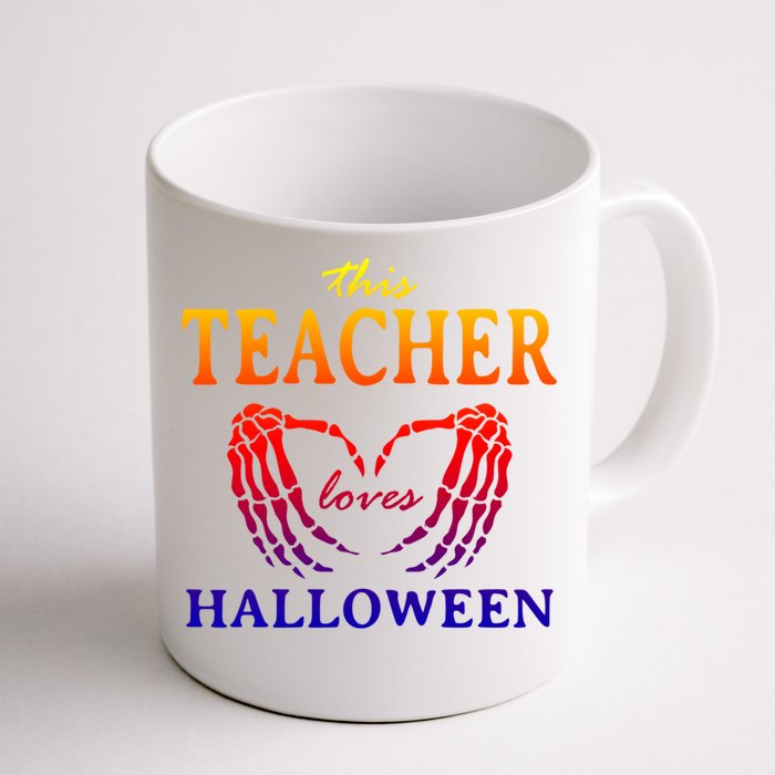 This Teacher Loves Halloween Teaching Scary Teach Spooky Great Gift Front & Back Coffee Mug