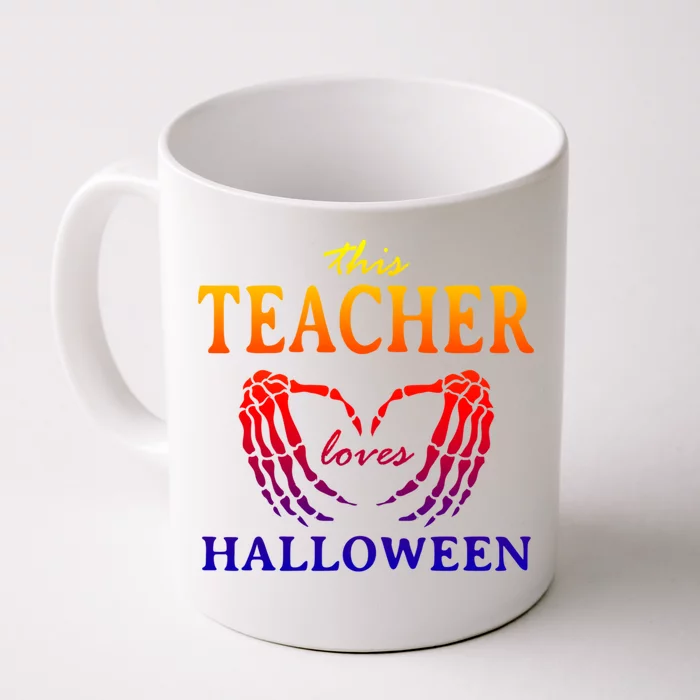 This Teacher Loves Halloween Teaching Scary Teach Spooky Great Gift Front & Back Coffee Mug