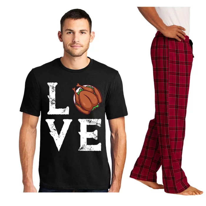 Thanksgiving Turkey Love Artwork For Turkey Carver Gift Pajama Set