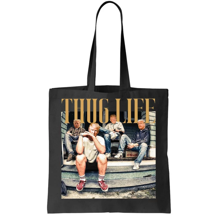 Trump Thug Life Mugshot Funny Band Felon Conviction Tote Bag