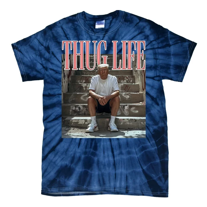 Trump Thug Life Pink Felon Conviction Tie-Dye T-Shirt