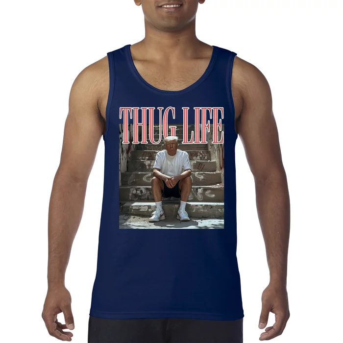 Trump Thug Life Pink Felon Conviction Tank Top