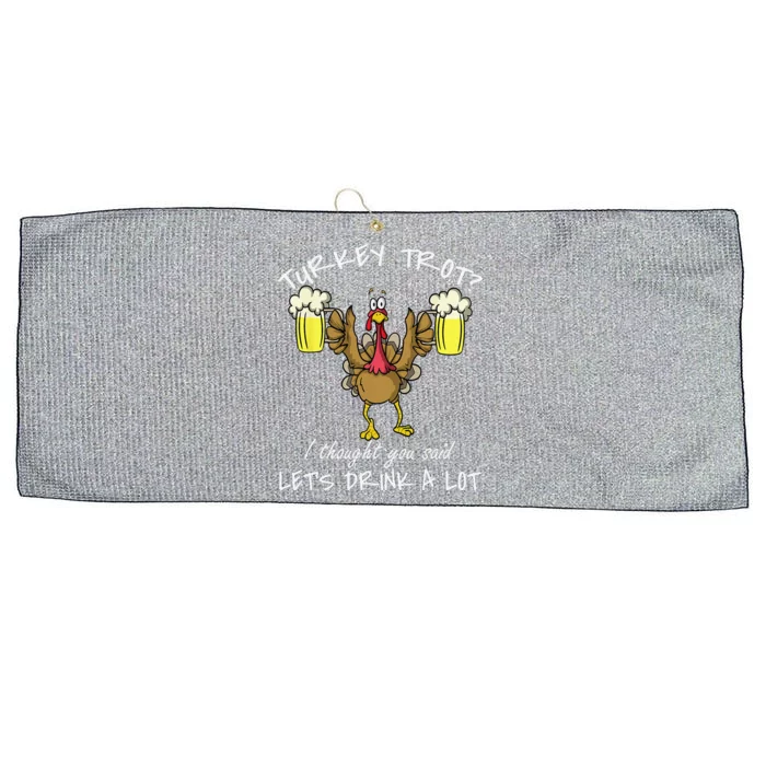 Turkey Trot Lets Drink A Lot Thanksgiving Day 5k Run Beer Large Microfiber Waffle Golf Towel