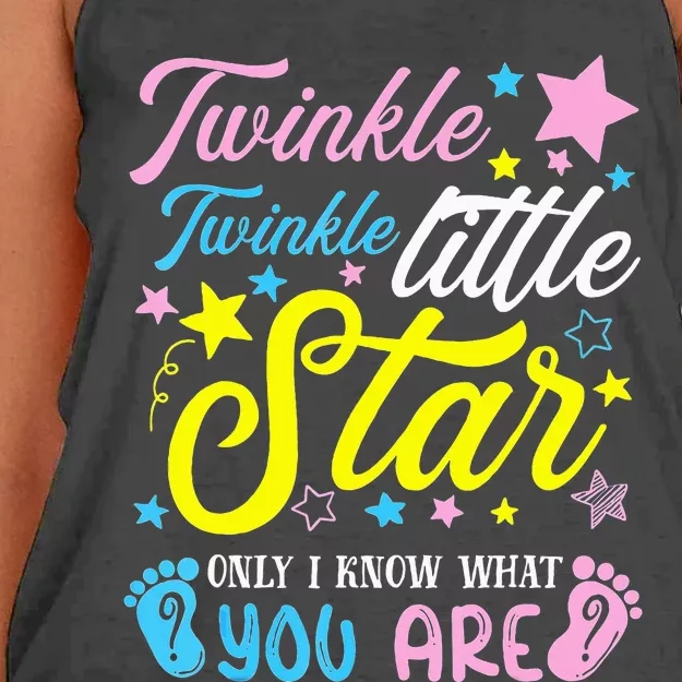 Twinkle Twinkle Little Star Funny Gender Keeper Reveal Party Women's Knotted Racerback Tank