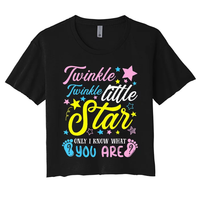 Twinkle Twinkle Little Star Funny Gender Keeper Reveal Party Women's Crop Top Tee