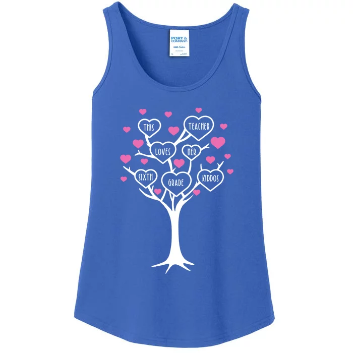 This Teacher Loves Her 6th Grade Valentines Day Tree Teach Gift Ladies Essential Tank